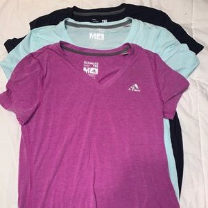 Three adidas t-shirts